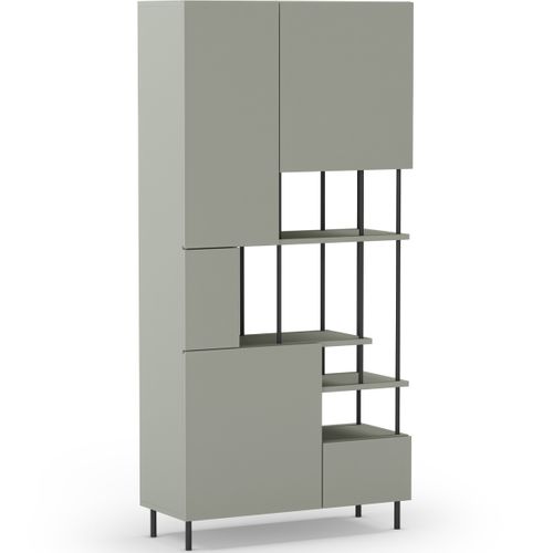 Bibliothèque 5 Portes Vert H175 Cm - Lise