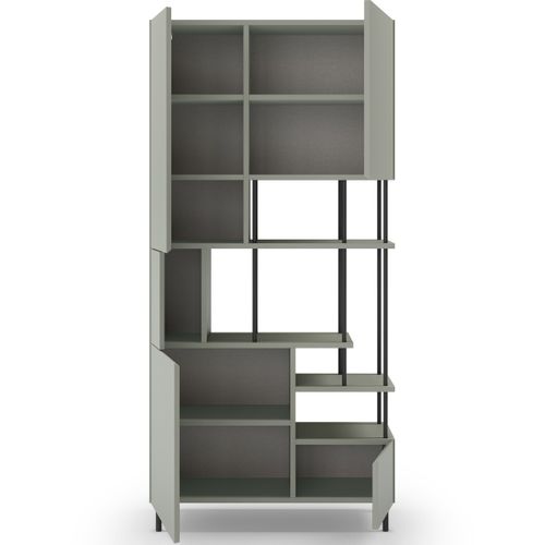 Bibliothèque 5 Portes Vert H175 Cm - Lise