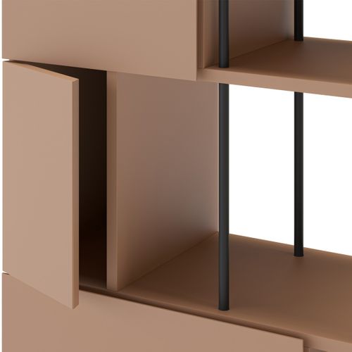 Bibliothèque 5 Portes Terracotta H175 Cm - Lise