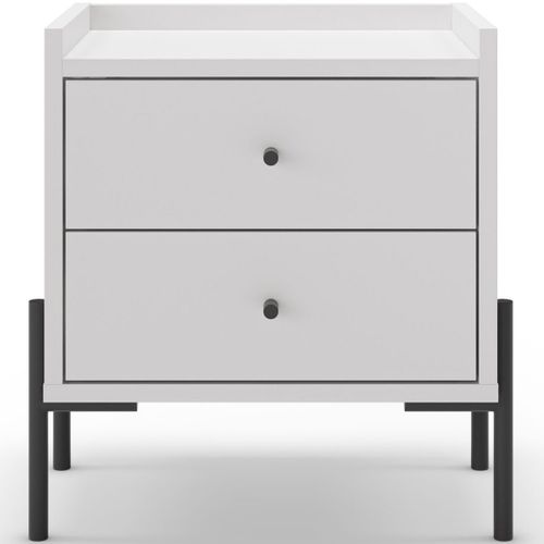 Table De Chevet 2 Tiroirs Blanche - Doria