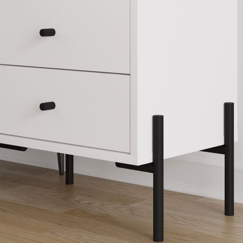 Table De Chevet 2 Tiroirs Blanche - Doria