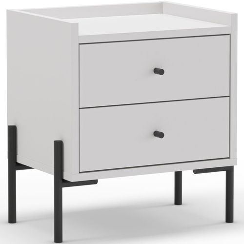 Table De Chevet 2 Tiroirs Blanche - Doria