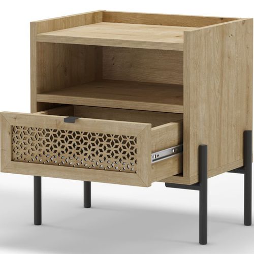 Table De Chevet 1 Tiroir Effet Chêne - Corto