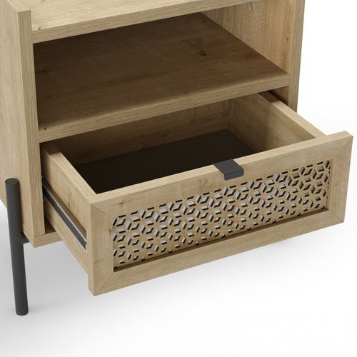 Table De Chevet 1 Tiroir Effet Chêne - Corto