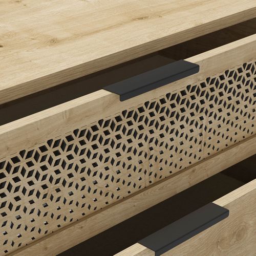 Commode 3 Tiroirs Effet Chêne 90 Cm - Corto