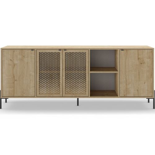 Buffet 4 Portes Effet Chêne 200 Cm - Corto