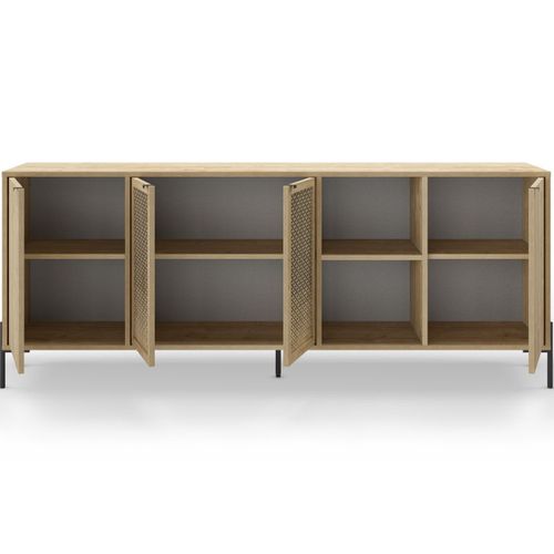 Buffet 4 Portes Effet Chêne 200 Cm - Corto