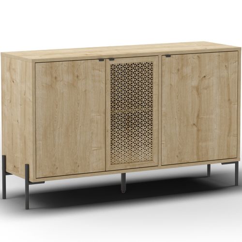 Buffet 3 Portes Effet Chêne 125 Cm - Corto
