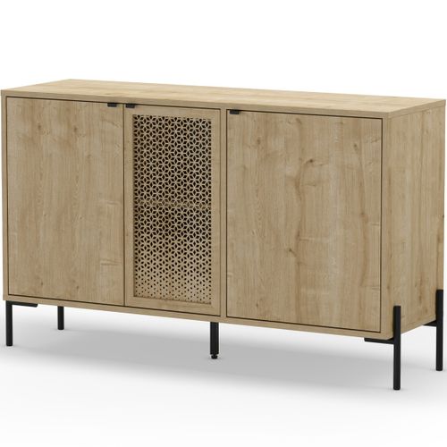 Buffet 3 Portes Effet Chêne 125 Cm - Corto
