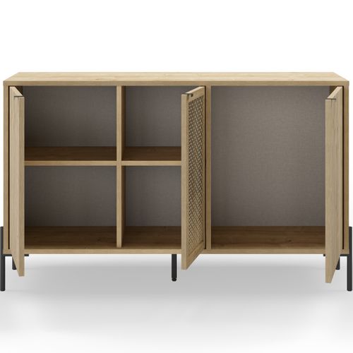 Buffet 3 Portes Effet Chêne 125 Cm - Corto