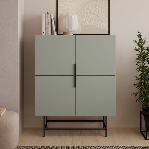 Buffet 4 Portes Vert 100 Cm - Clea