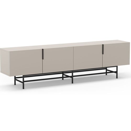 Meuble TV 4 Portes Beige 200 Cm - Clea