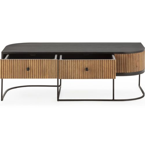 Meuble TV 2 Tiroirs En Bois De Manguier 120 Cm - Cyrus