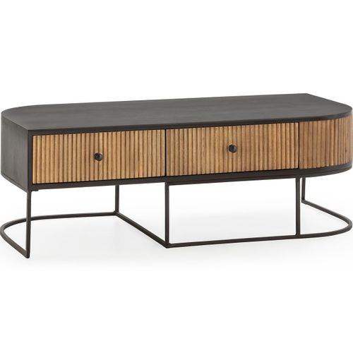 Meuble TV 2 Tiroirs En Bois De Manguier 120 Cm - Cyrus