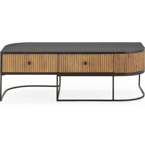 Meuble TV 2 Tiroirs En Bois De Manguier 120 Cm - Cyrus