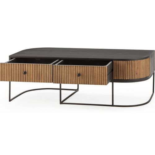 Meuble TV 2 Tiroirs En Bois De Manguier 120 Cm - Cyrus