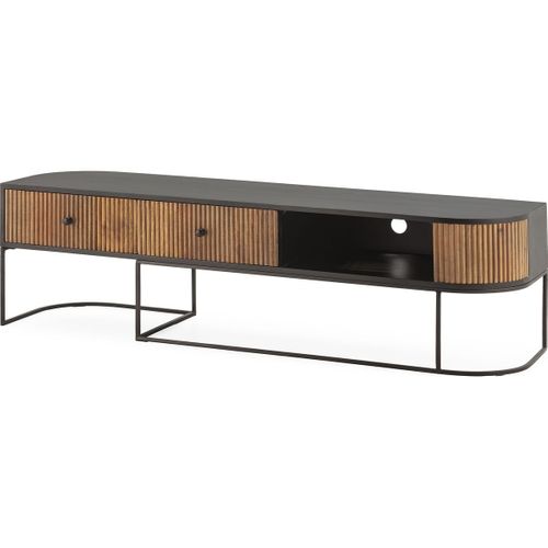 Meuble TV 2 Tiroirs En Bois De Manguier 160 Cm - Cyrus