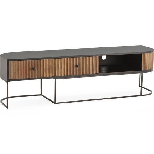 Meuble TV 2 Tiroirs En Bois De Manguier 160 Cm - Cyrus