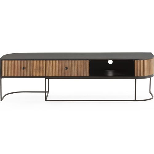 Meuble TV 2 Tiroirs En Bois De Manguier 160 Cm - Cyrus