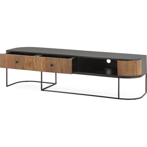 Meuble TV 2 Tiroirs En Bois De Manguier 160 Cm - Cyrus