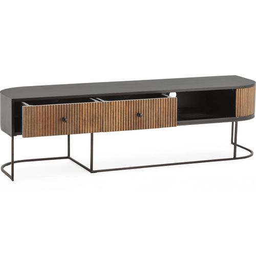Meuble TV 2 Tiroirs En Bois De Manguier 160 Cm - Cyrus