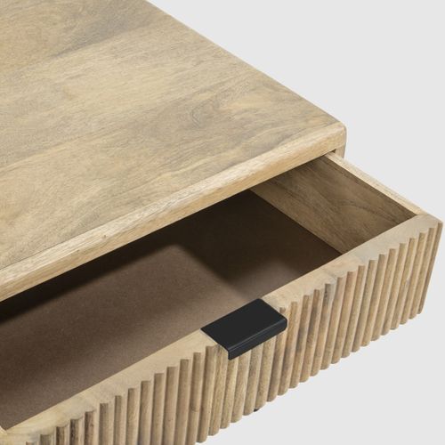 Table Basse Rectangulaire 2 Tiroirs En Bois De Manguier 120cm - Sanja