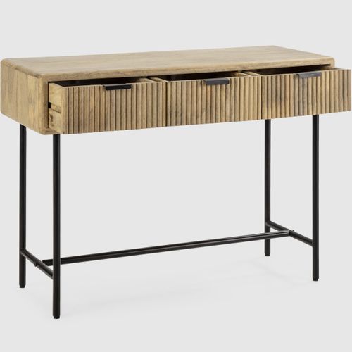 Console 3 Tiroirs En Bois De Manguier 100 Cm - Sanja