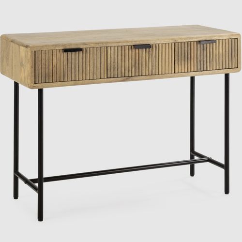 Console 3 Tiroirs En Bois De Manguier 100 Cm - Sanja