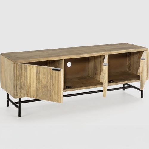 Meuble TV 4 Portes En Bois De Manguier 145 Cm - Sanja
