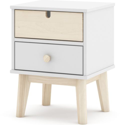 Table De Chevet Enfant 2 Tiroirs En Bois Blanc - Lucy