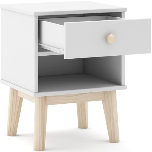 Table De Chevet Enfant 1 Tiroir En Bois Blanc - Elise