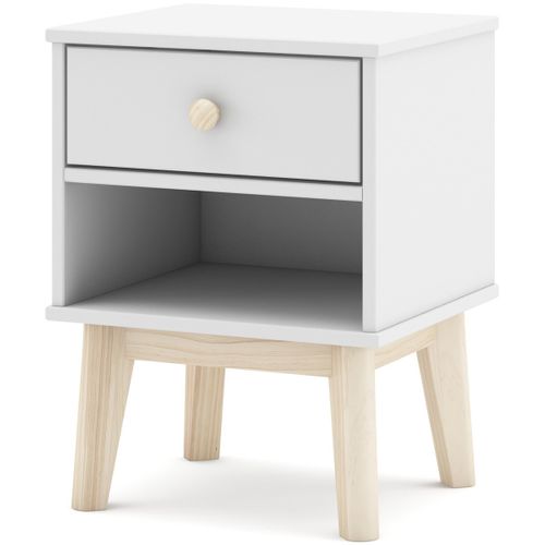 Table De Chevet Enfant 1 Tiroir En Bois Blanc - Elise