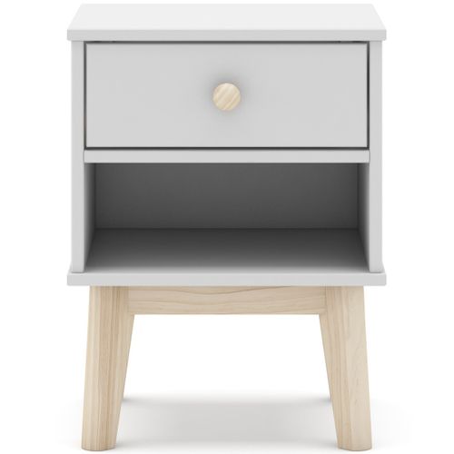 Table De Chevet Enfant 1 Tiroir En Bois Blanc - Elise