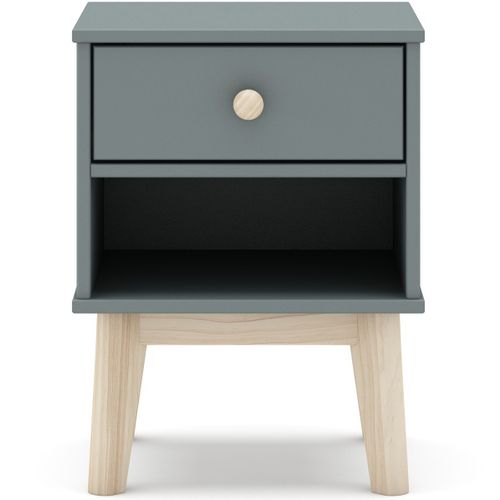 Table De Chevet Enfant 1 Tiroir En Bois Vert Kaki - Elise