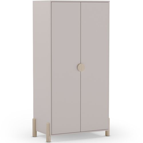 Armoire Enfant 2 Portes En Bois Beige 92 Cm - Bastien