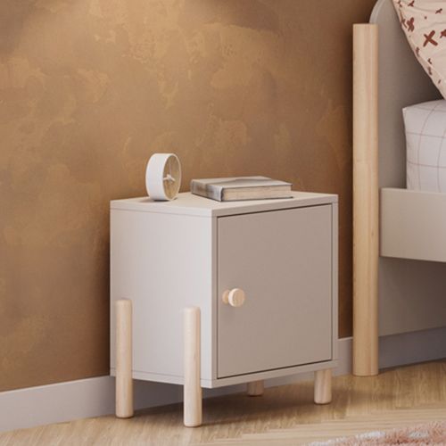 Table De Chevet Enfant 1 Porte En Bois Beige - Bastien