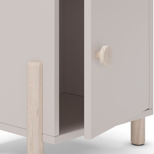 Table De Chevet Enfant 1 Porte En Bois Beige - Bastien