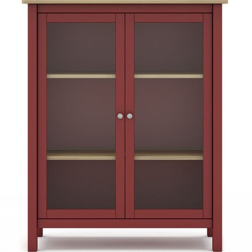 Vaisselier 2 Portes En Bois Massif Rouge 110 Cm - Macha