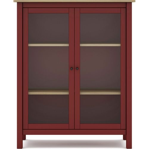 Vaisselier 2 Portes En Bois Massif Rouge 110 Cm - Macha