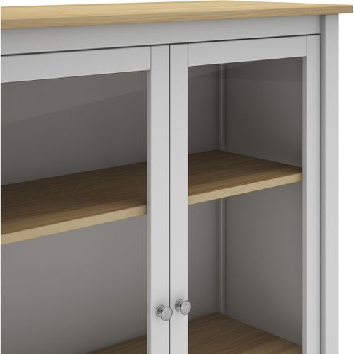 Vaisselier 2 Portes En Bois Massif Blanc 110 Cm - Macha