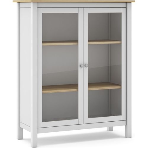 Vaisselier 2 Portes En Bois Massif Blanc 110 Cm - Macha