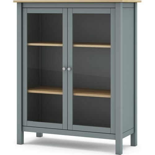 Vaisselier 2 Portes En Bois Massif Vert Kaki 110 Cm - Macha