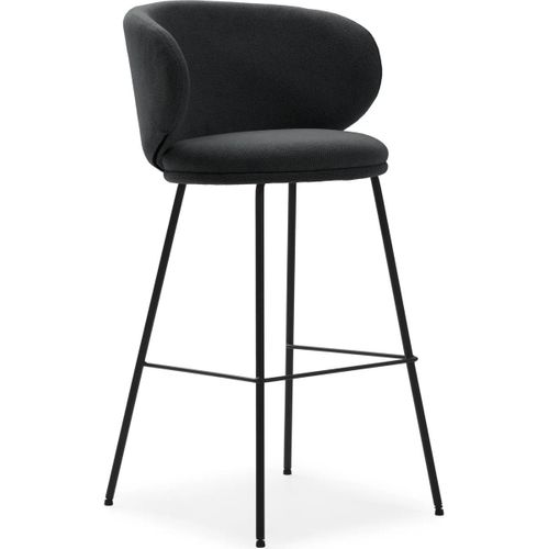 Lot De 2 Tabourets De Bar En Tissu Gris Foncé - Cocoon