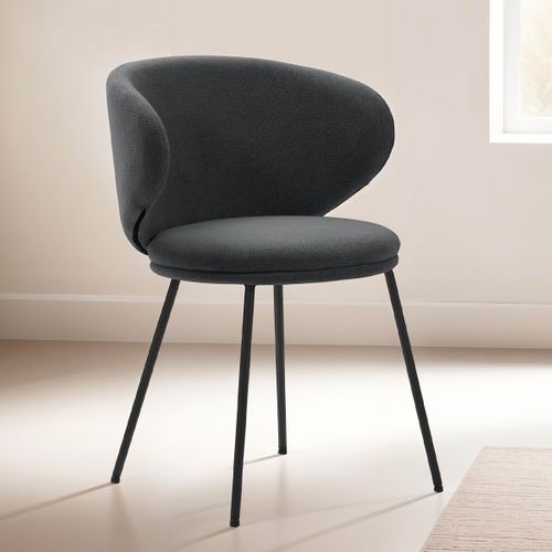 Lot De 2 Chaises En Tissu Gris Foncé - Cocoon