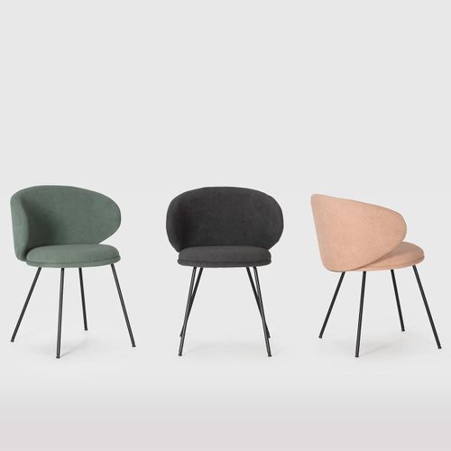 Lot De 2 Chaises En Tissu Gris Foncé - Cocoon