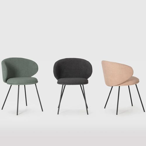 Lot De 2 Chaises En Tissu Rose Pâle - Cocoon