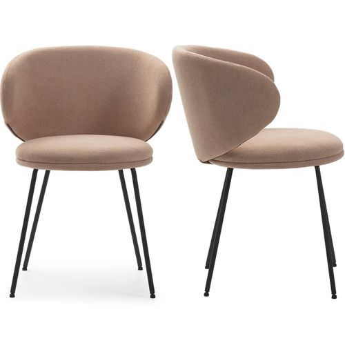 Lot De 2 Chaises En Tissu Rose Pâle - Cocoon