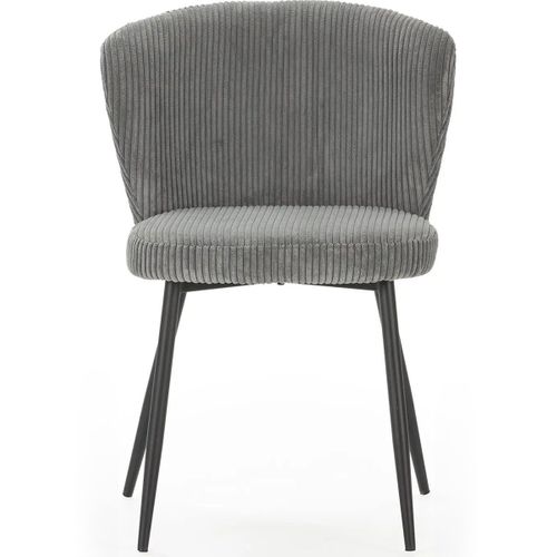 Lot De 4 Chaises En Velours Côtelé Gris - Klara