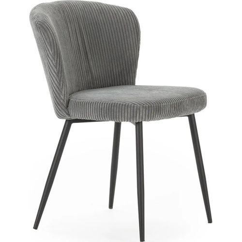 Lot De 4 Chaises En Velours Côtelé Gris - Klara