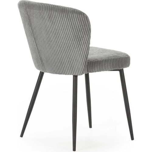 Lot De 4 Chaises En Velours Côtelé Gris - Klara